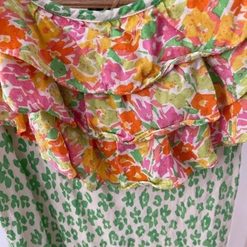 Limited “Rixo” green animal print maxi dress / size small / leopard / - Picture 10 of 11